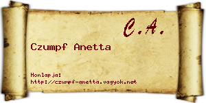Czumpf Anetta névjegykártya